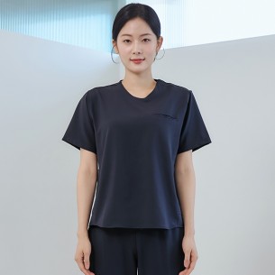 여성 크루넥 사이드포켓 스크럽 티셔츠/네이비-ET-103W-1